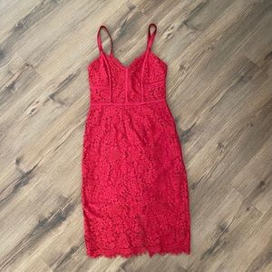 Express Red Lace Dress